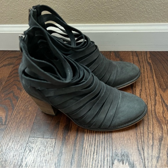 Free People Hybrid Strappy Suede Leather Boots Booties Heels Size 40 US 9-9.5, - Picture 4 of 16